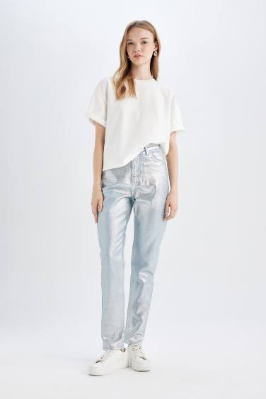 Straight Fit Denim Trousers