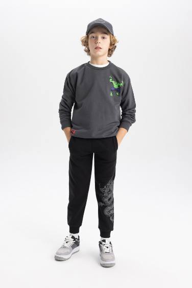 Boy Dragon Printed Thick Sweatpants