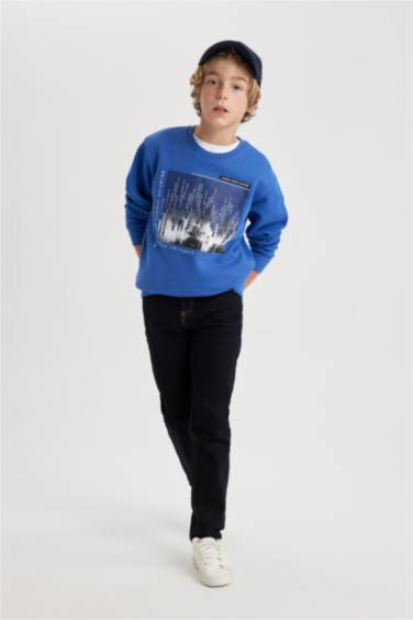 Straight Fit Denim Trousers