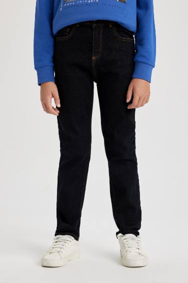 Straight Fit Denim Trousers