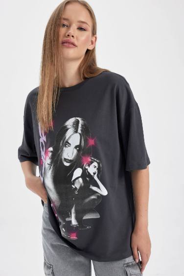 Oversize Fit Printed Short Sleeve T-Shirt