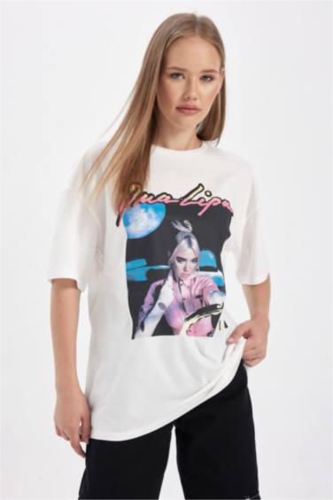 Футболка з коротким рукавом оверсайз з принтом для жінок