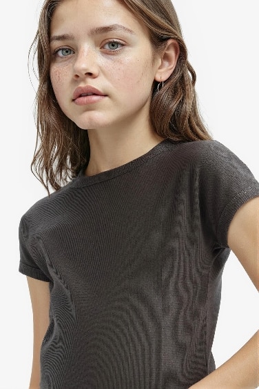 Қыздарға дөңгелек жаға негізгі жеңсіз Қысқа жеңді футболка