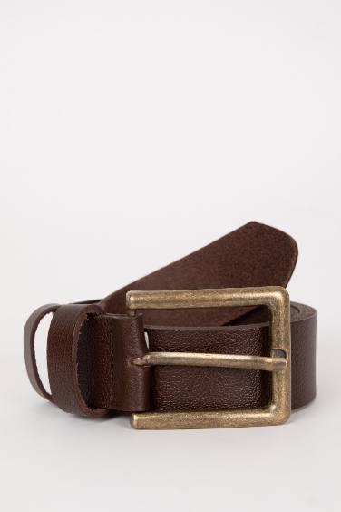 Man Rectangle Clasp Leather