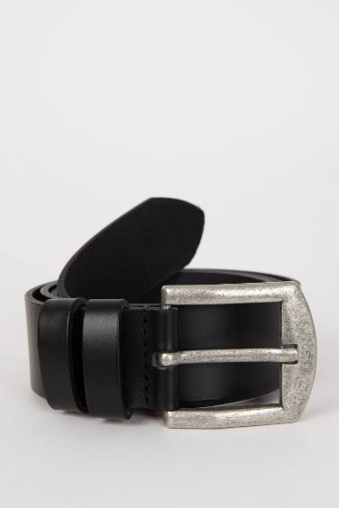 Man Rectangle Clasp Leather