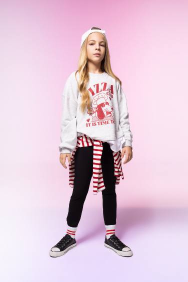 Girl Printed Sweatshirt Leggings 2 Piece Set