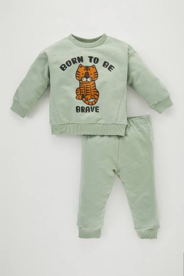 2 piece Regular Fit Crew Neck Animal Set