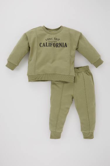 Baby Boy Printed Thin Sweatshirt Sweatpants 2 Piece Set