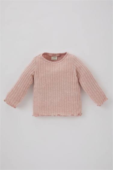 تيشيرت بناتي كم طويل مضلع قصة عادية