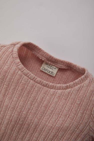 تيشيرت بناتي كم طويل مضلع قصة عادية