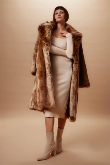 Slim Fit Square Collar Ribana Dress