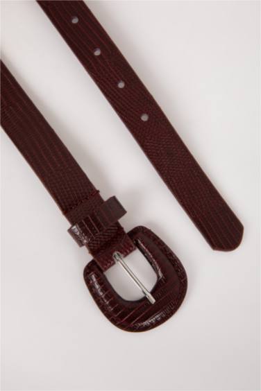 Классический ремень с овальной пряжкой из искусственной кожи