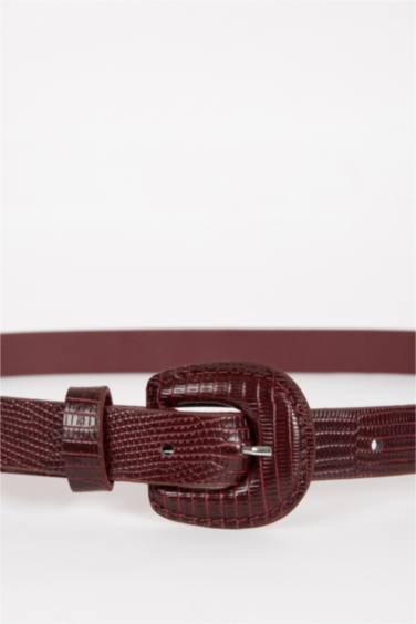 Классический ремень с овальной пряжкой из искусственной кожи