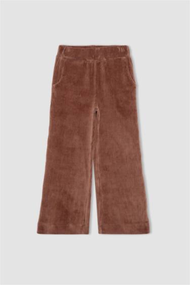 بنطلون سويت بانتس بناتي وايد ليج قطيفة