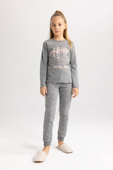 Girl Printed Long Sleeve Pajama Set