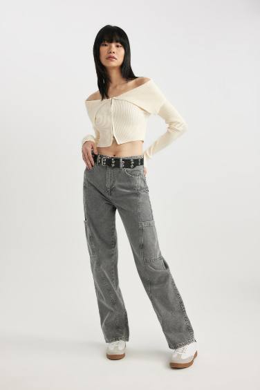 Slim Fit Strapless Knitwear Cardigan