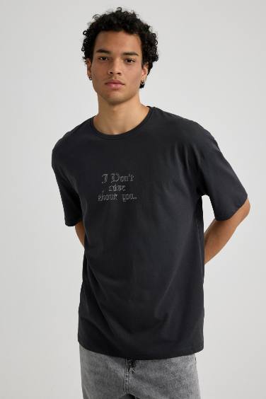 Oversize Fit Crew Neck Printed T-Shirt