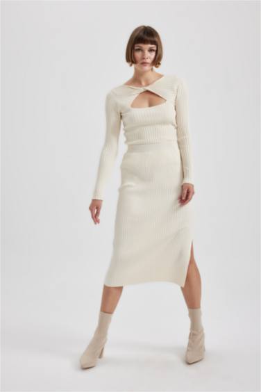 ұзын бұлшықет пішімі жағасы қиылысқан қабырға Пулловер