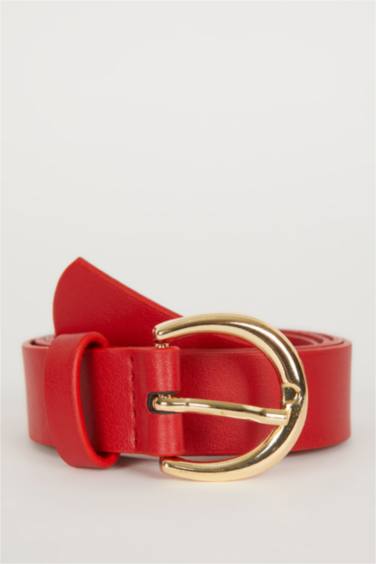 Kadın Oval Toka Suni Deri Jean Kemeri