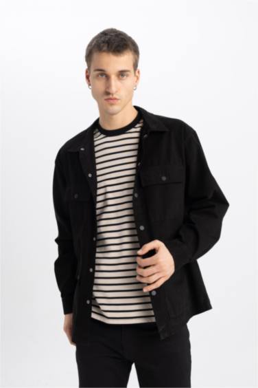 Relax Fit Shirt Collar Cotton Shirt