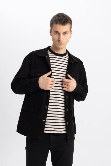 Relax Fit Shirt Collar Cotton Shirt