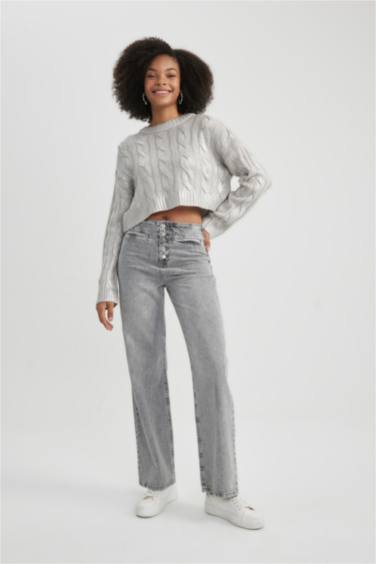 Oversize свитер с круглым вырезом