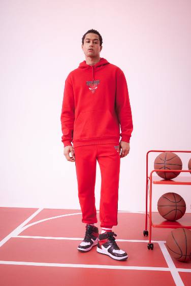 DeFactoFit NBA Chicago Bulls Standard Fit Thick Jogger