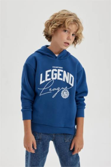 Boy Oversize Fit Hooded Thick Sweatshirt