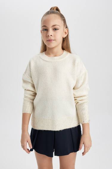 Girl Regular Fit Crew Neck Pullover