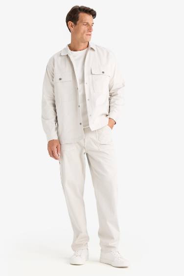 Брюки прямого кроя из габардина