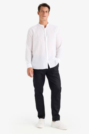 Yazlık Tensel Kumaş Jogger Pantolon Basic Düz Cepli Dar Paça