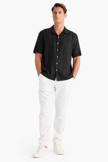 Yazlık Tensel Kumaş Jogger Pantolon Basic Düz Cepli Dar Paça