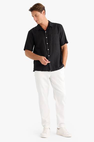 Yazlık Tensel Kumaş Jogger Pantolon Basic Düz Cepli Dar Paça