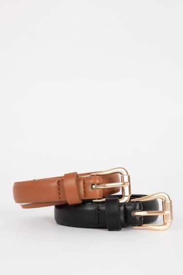 Woman Faux Leather Classic Belt