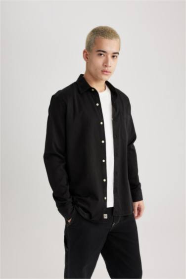 قميص بولو ردن طويل قصة عادية