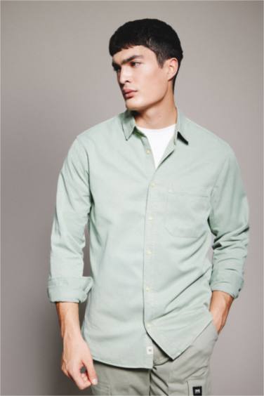 Regular Fit Polo Yaka Pamuklu Uzun Kollu Gömlek