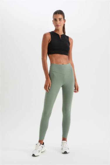 DeFactoFit Printed Waist-Wrapping Sports Leggings