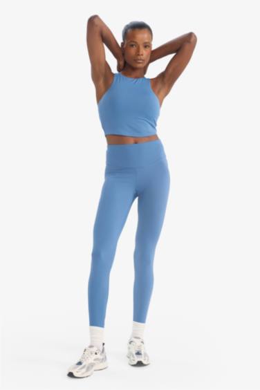 Спортивные легинсы с надписью и поддержкой талии