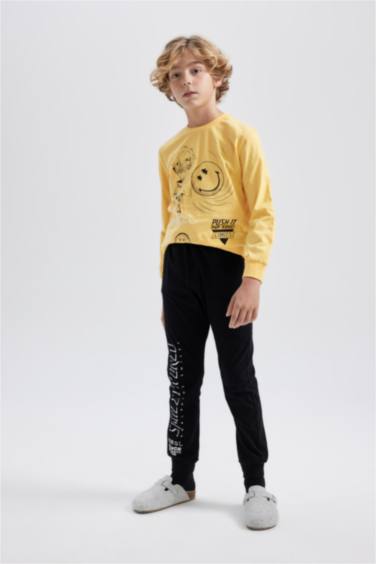 2 piece Regular Fit Smiley Licence Knitted Pyjamas