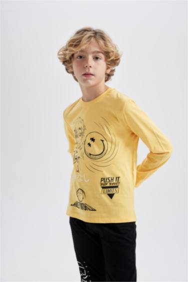 2 piece Regular Fit Smiley Licence Knitted Pyjamas