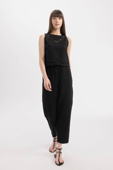 jogger Ankle Length With Pockets Woven Trousers