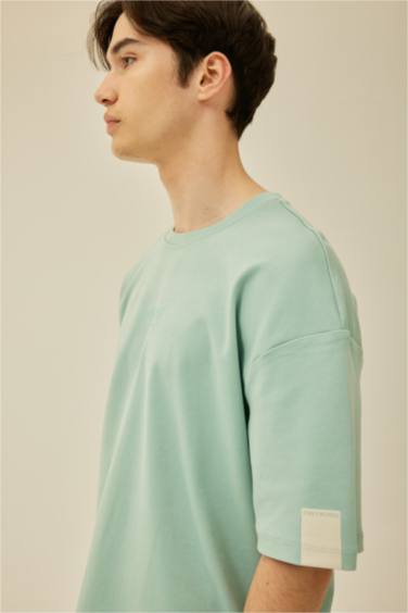 Comfort Regular Fit Crew Neck Printed Heavy Fabric T-Shirt