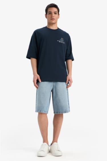 Loose Fit Crew Neck Printed Short Sleeve T-Shirt