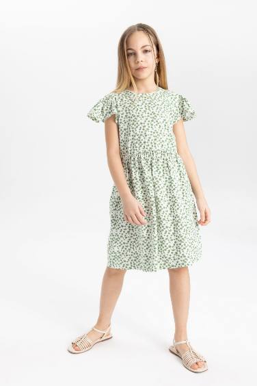 Girl Floral Short Sleeve Dress