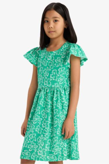 Қыздарға қысқа жеңді Трикотаж көйлек