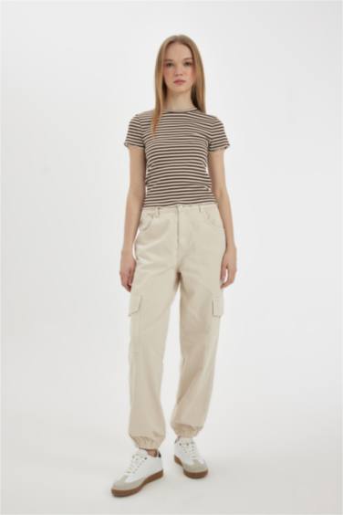 Jogger High Waist Gabardine Cargo Pants
