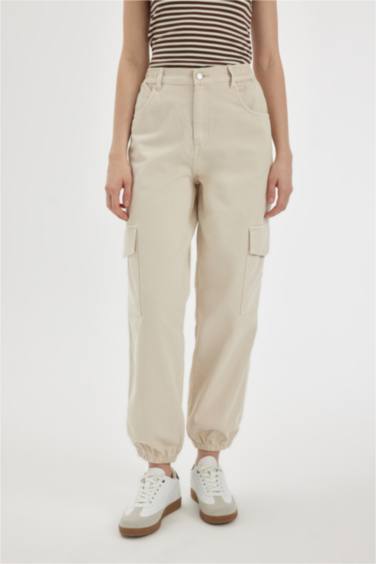 Jogger High Waist Gabardine Cargo Pants