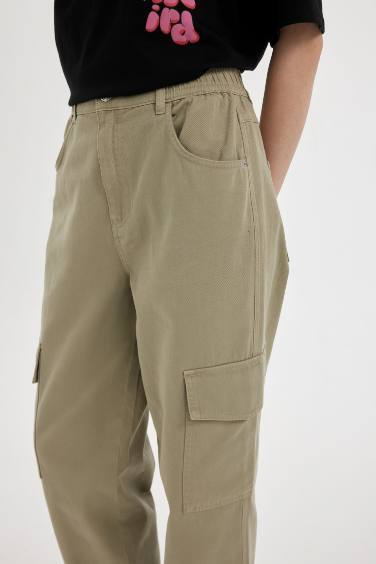 Jogger High Waist Gabardine Cargo Pants