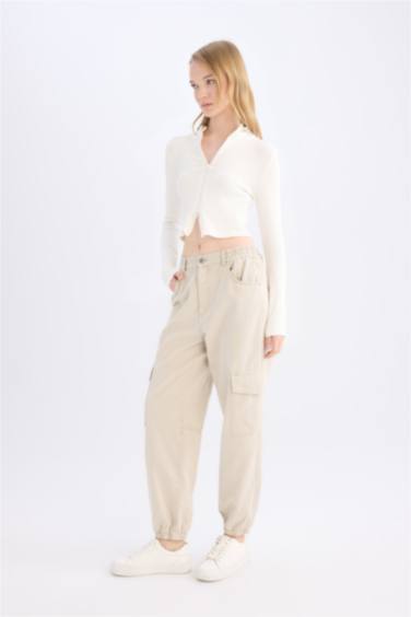 Jogger High Waist Gabardine Cargo Pants