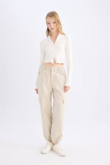 Jogger High Waist Gabardine Cargo Pants